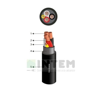 CABLE VULCANIZADO 1KV 4X10AWG NEGRO NPT