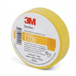 CINTA AISLANTE TEMFLEX 1700 3M AMARILLO