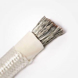 Cable silicona con fibra de vidrio estañado 1x4mm2, 500V 180°C, blanco, x rollo